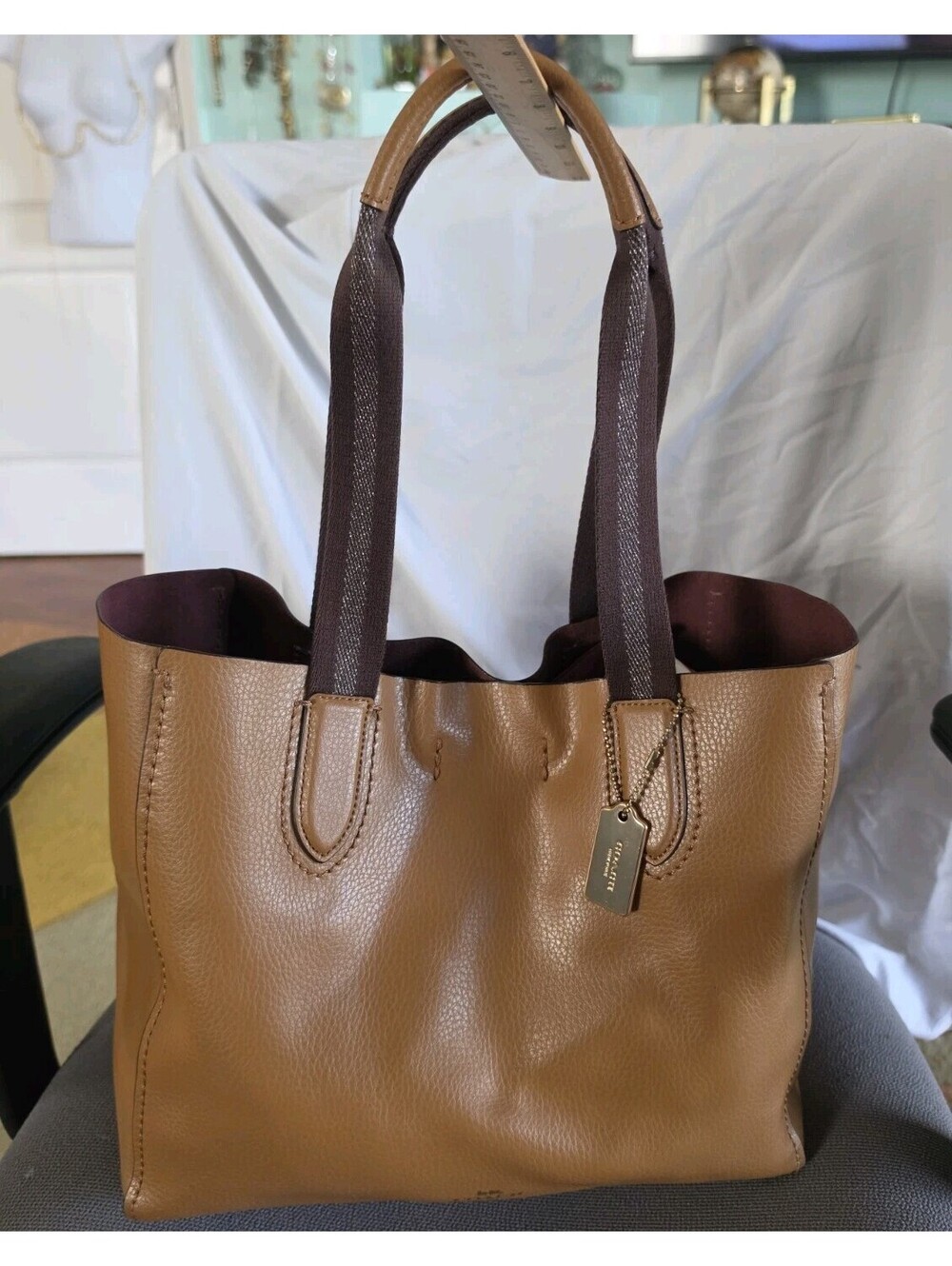 Coach Leather Derby Tote Hand/Shoulder Bag Brown